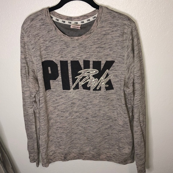 PINK Victoria's Secret Tops - Grey ‘Pink’ sweatshirt